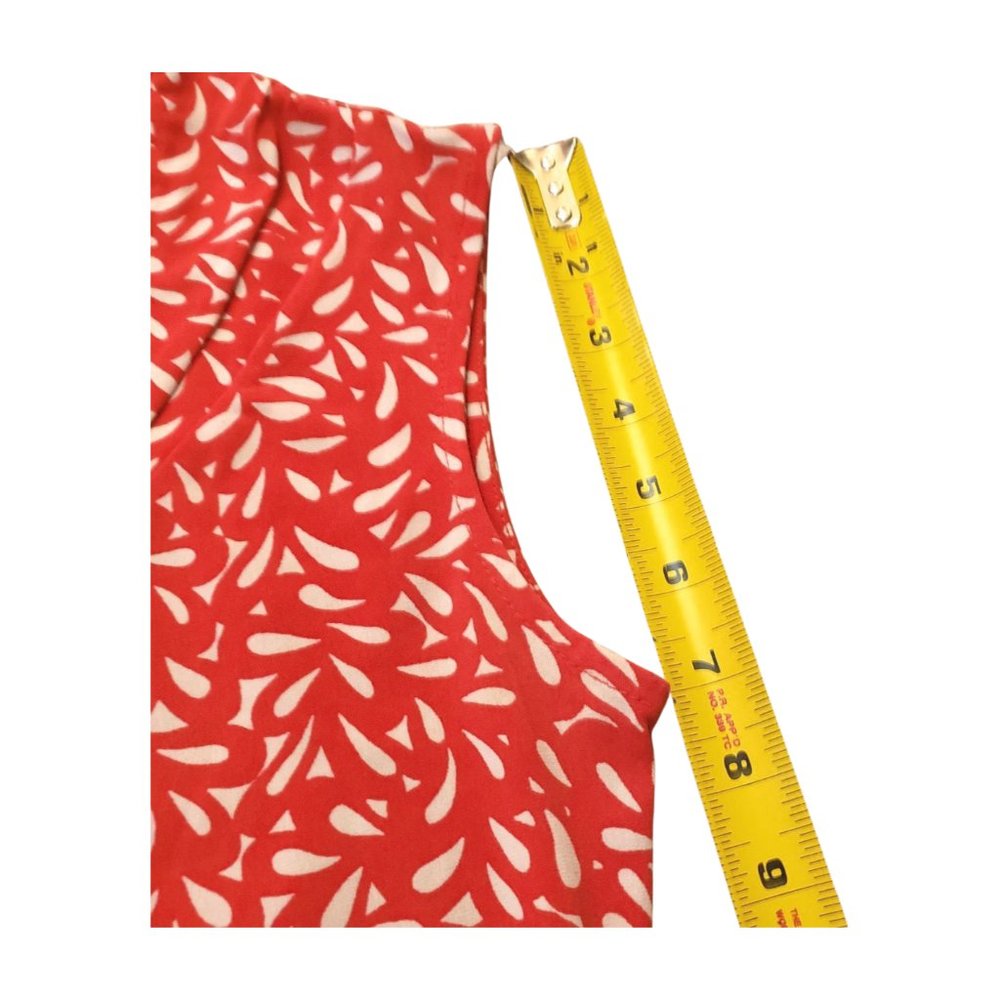 Dana Buchman Red Leaf Print Sleeveless V-Neck Blouse – Size XS - Picture 14 of 14